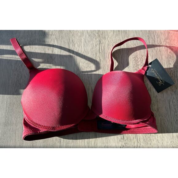 Frederick's of Hollywood Women's Size 32C Maroon Krystal Micro Push Up Bra - Picture 5 of 5